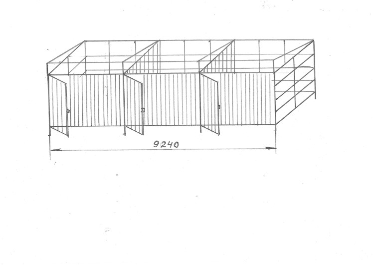 Чертеж уличного вольера для собаки