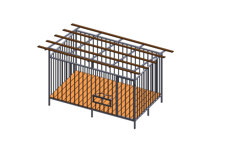 Вольер с хозблоком чертеж