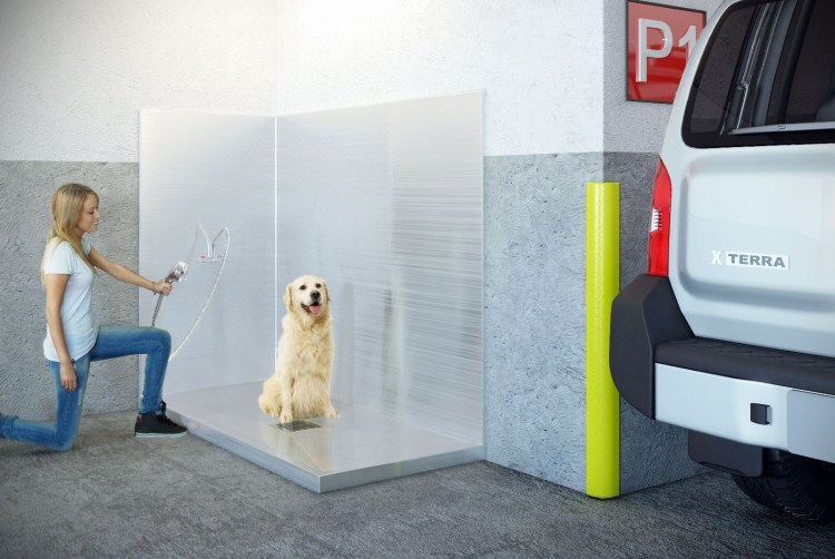 Лапомойка для собак в подъезде