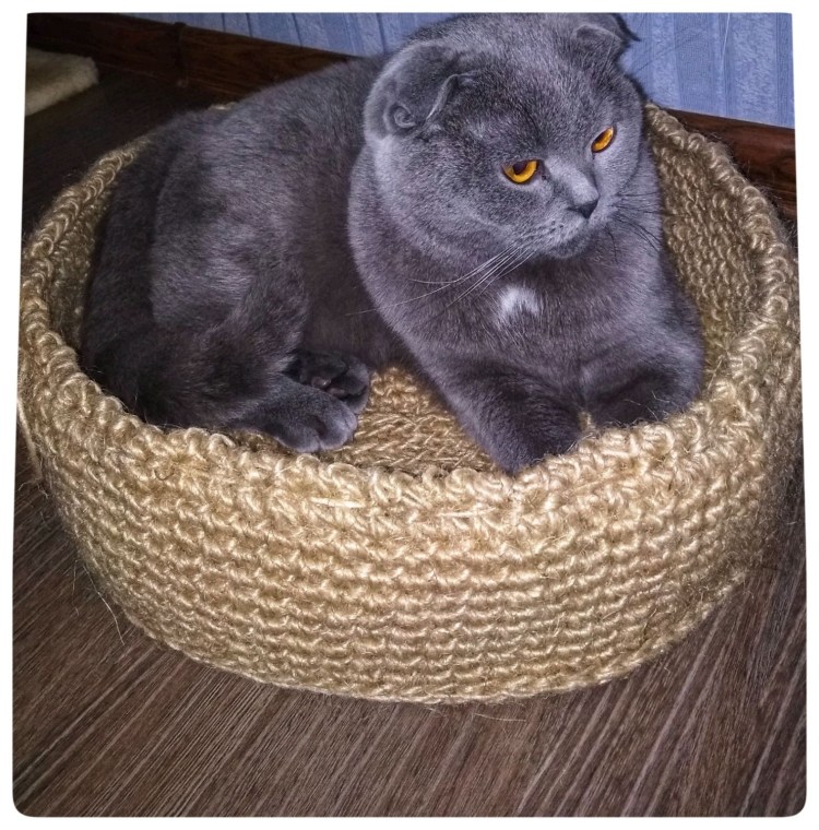 Плетеный Котодом из газетных