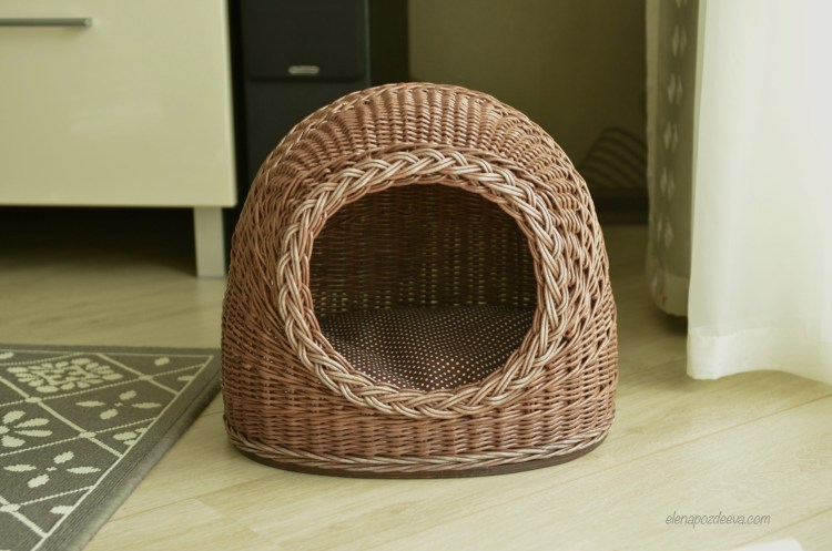 Вязаный домик для кота