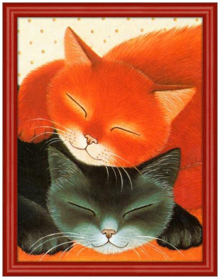 Черный и рыжий котенок