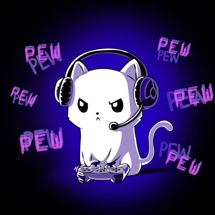 Кот в наушниках арт