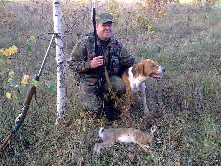 Охота сгончими на зайца