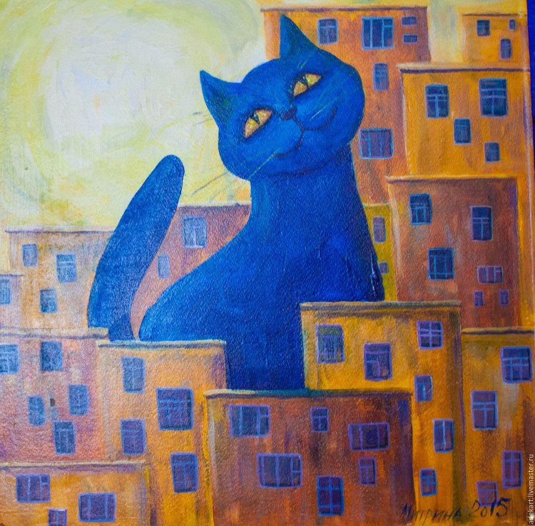 Картины с голубым котом