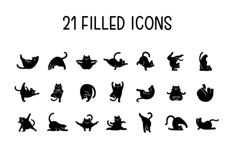 Кот йога вектор