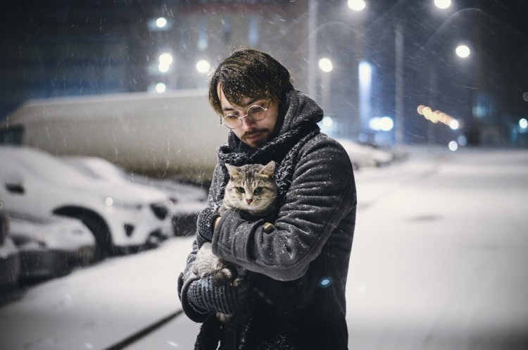 Мужчина зимой