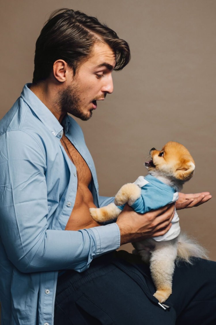 Мужская фотосессия с собакой