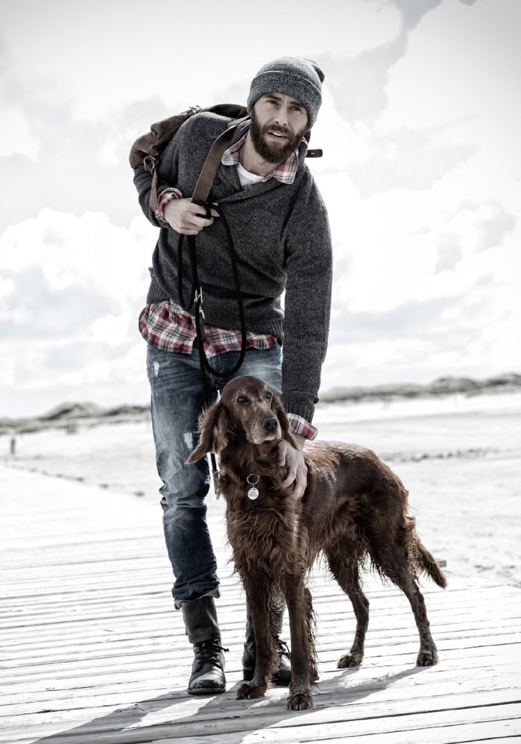 Мужская фотосессия с собакой
