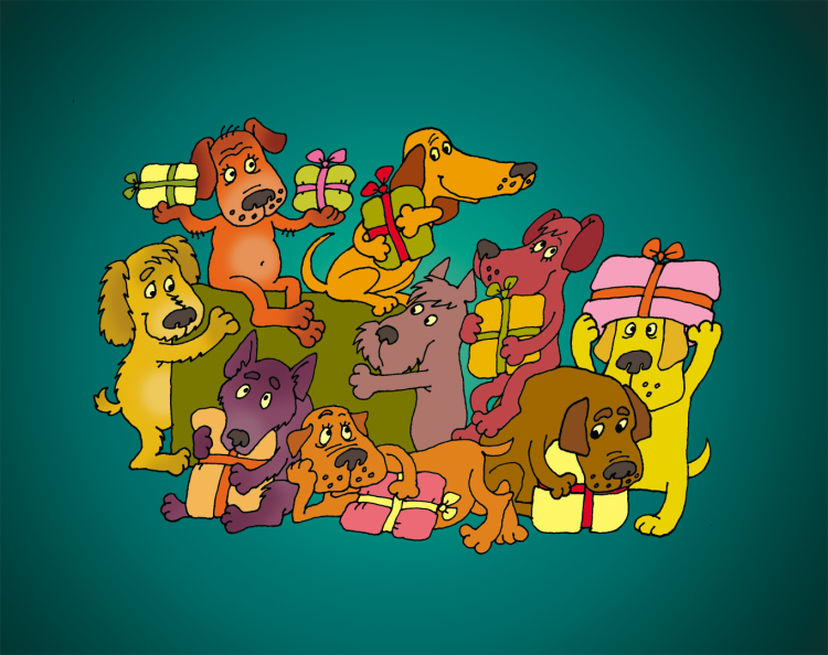 Открытка "собаки"