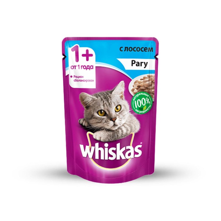 Корм для кошек "вискас" желе лосось 85гр