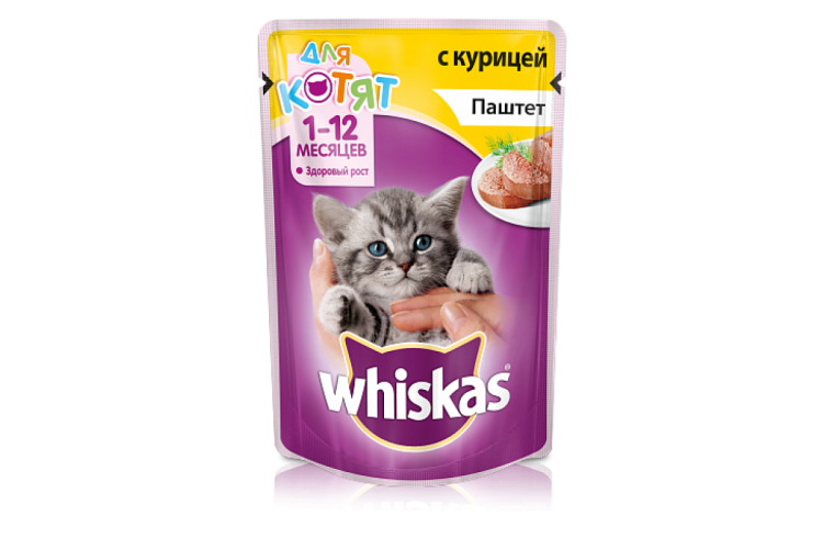 Влажный корм для котят Whiskas, рагу с курицей, 75г