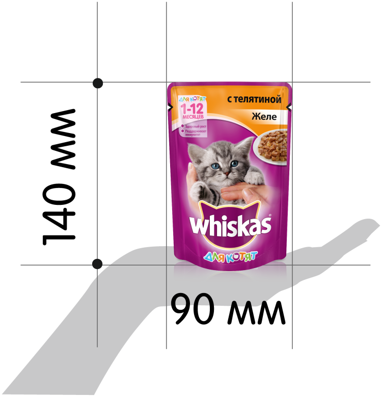 Корм для кошек Whiskas беззерновой, с телятиной 85 г