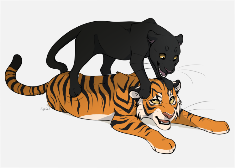 Тигренок и щенок