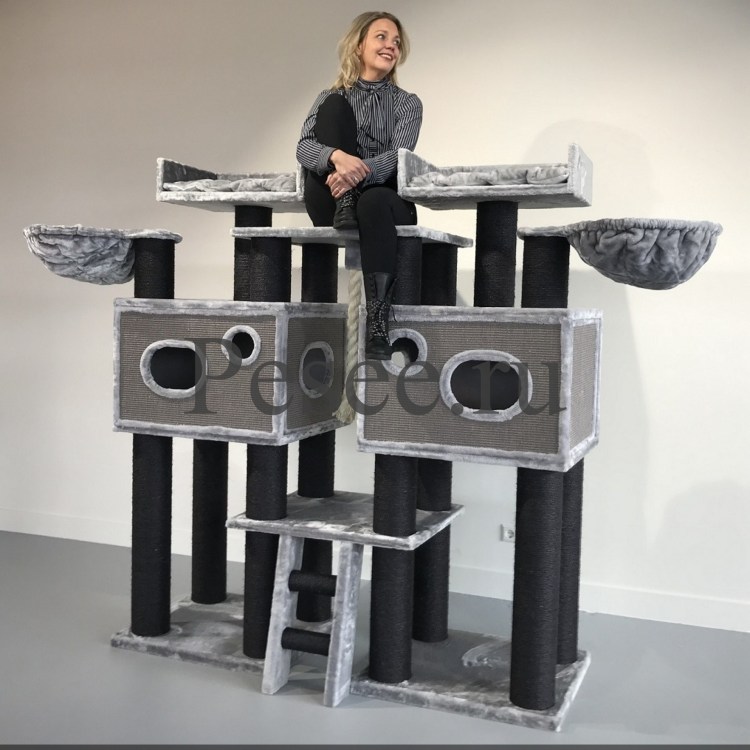 Домик когтеточка h100*70*45см, домик d46см для Мейн кунов кун-31-д кисмит