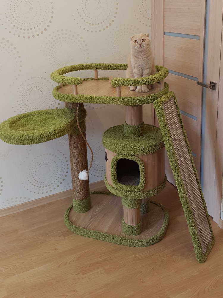 Когтеточка уют №1 фэшн комплек с полкой 55*35*95см ск16