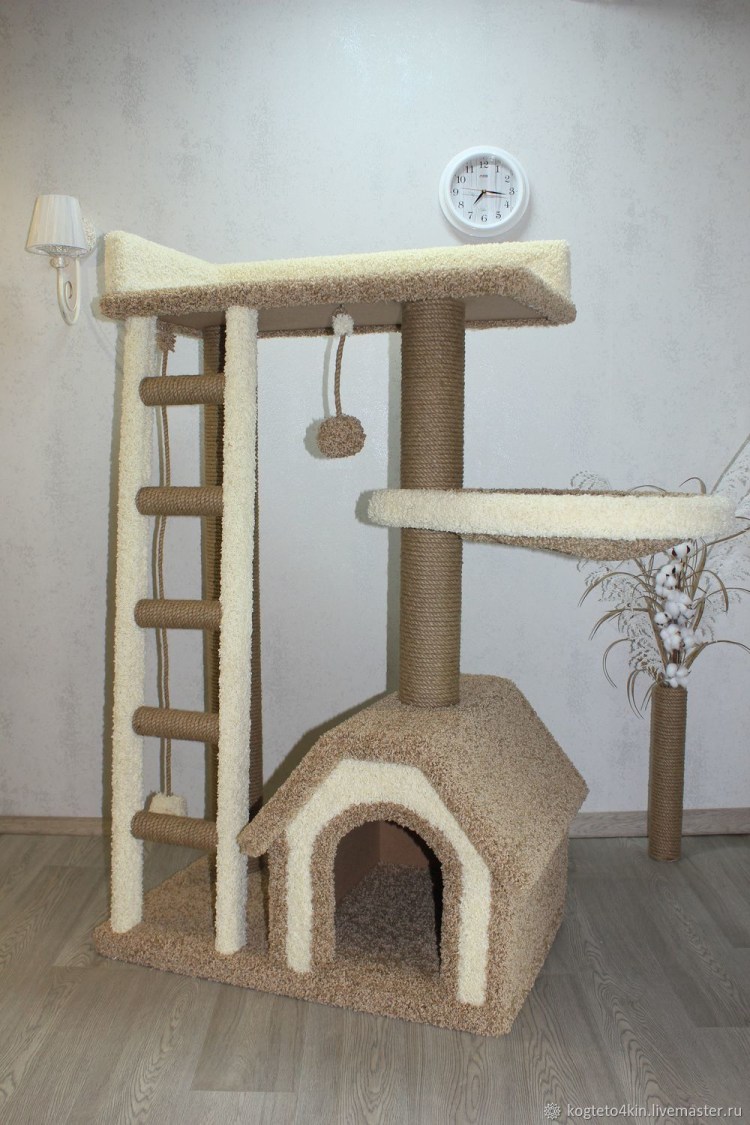 Кошачьи настенные домики с когтеточкой
