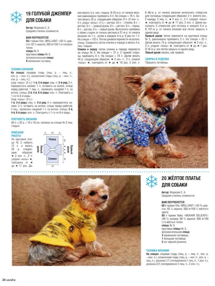 Вязаная одежда для маленьких собак