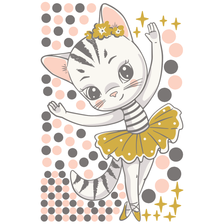 Кошка балерина рисунок