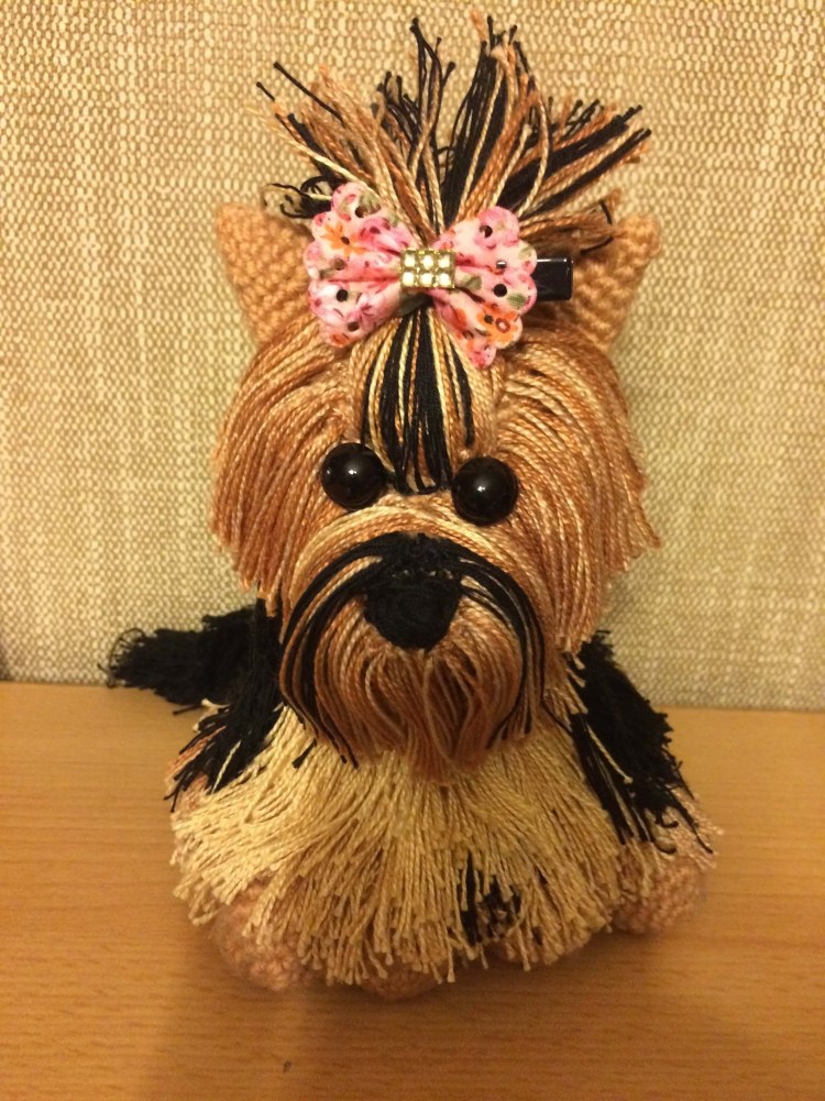 Йоркширский терьер вязаный крючком