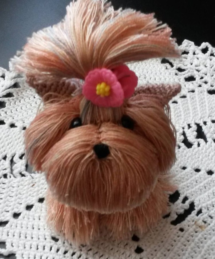 Йоркширский терьер вязаный крючком