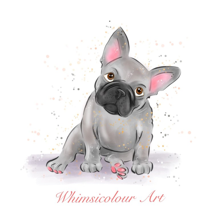 Открытка с французским бульдогом
