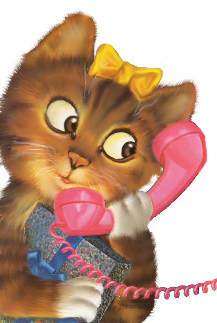 Кот с телефонной трубкой