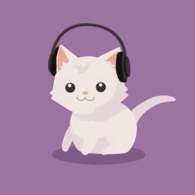 Кошка с наушниками