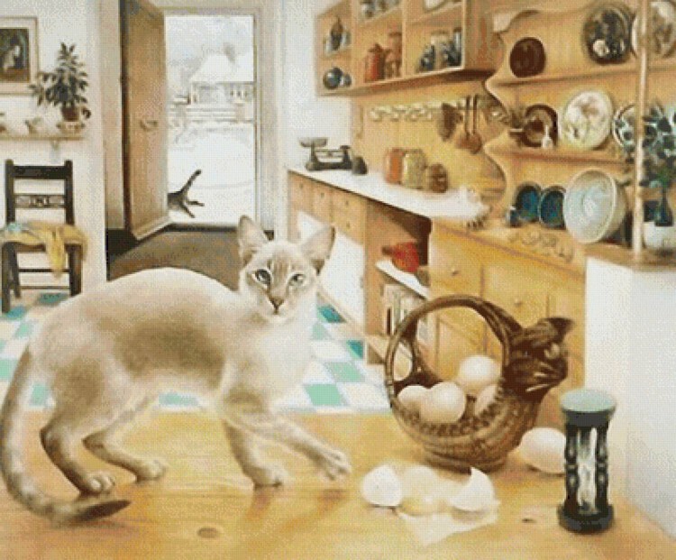 Котик картина на кухню