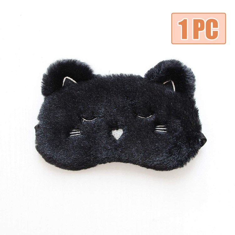 Маска для сна плюшевая котик