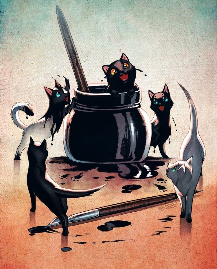 Черная кошка в шляпе