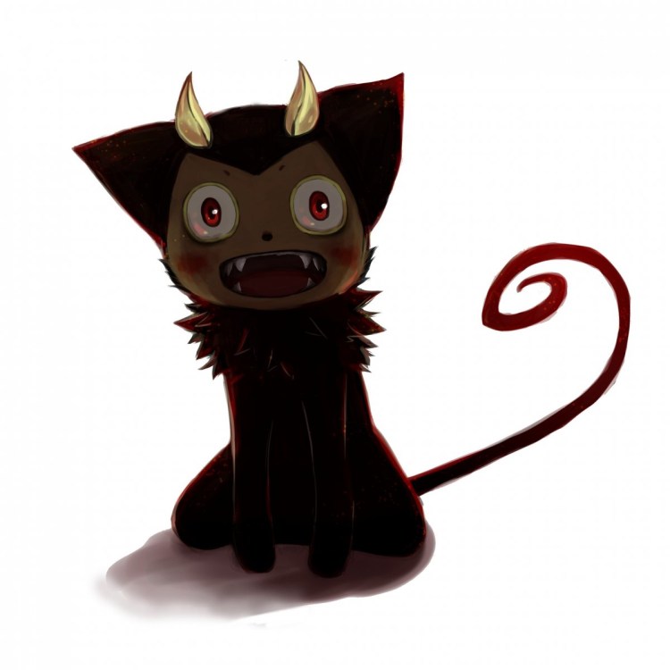 Синий экзорцист кот демон