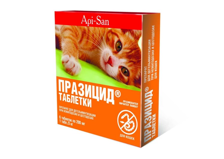 Празицид антигельминтик д/кошек 6таб Ветеринария