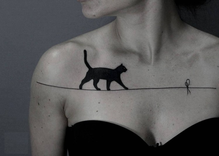 Тату кошки для девушек