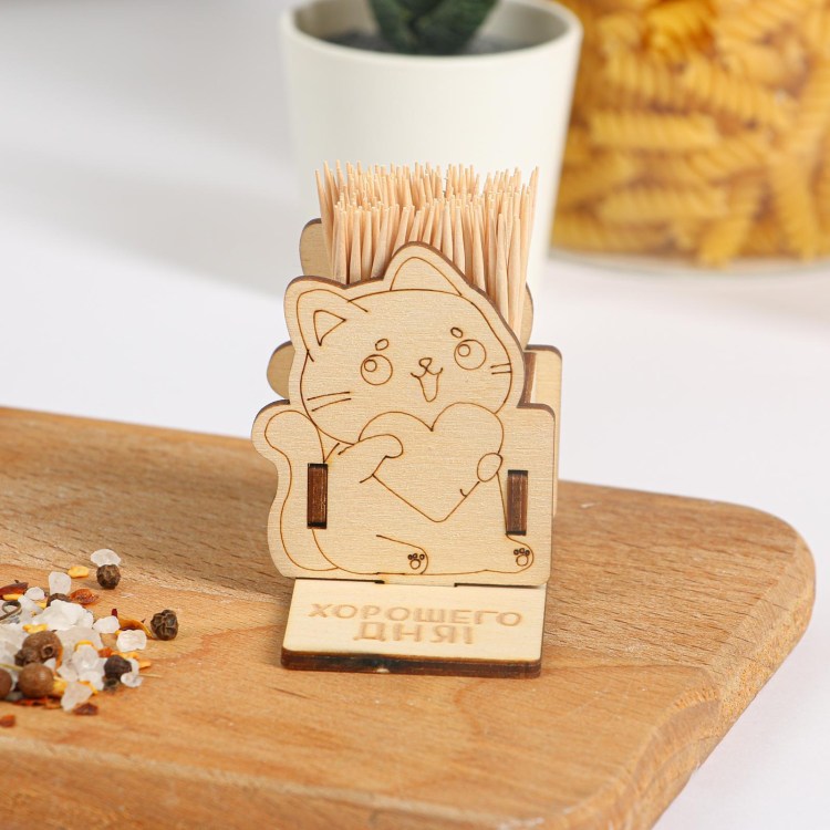 Подставка для зубочисток котик