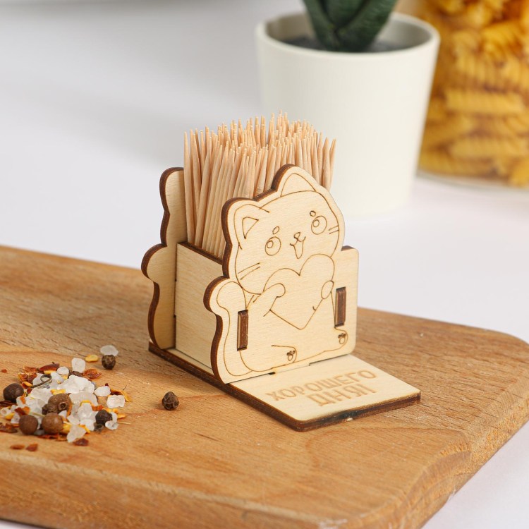 Подставка для зубочисток кот