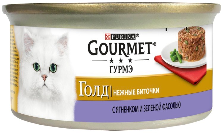 Корм Gourmet Gold паштет для котят с телятиной, 85 г