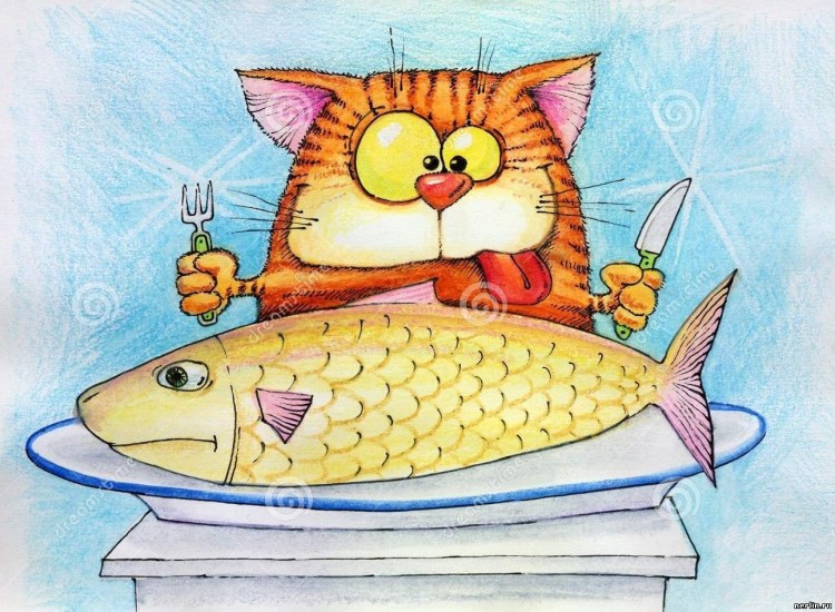 Кот с рыбой