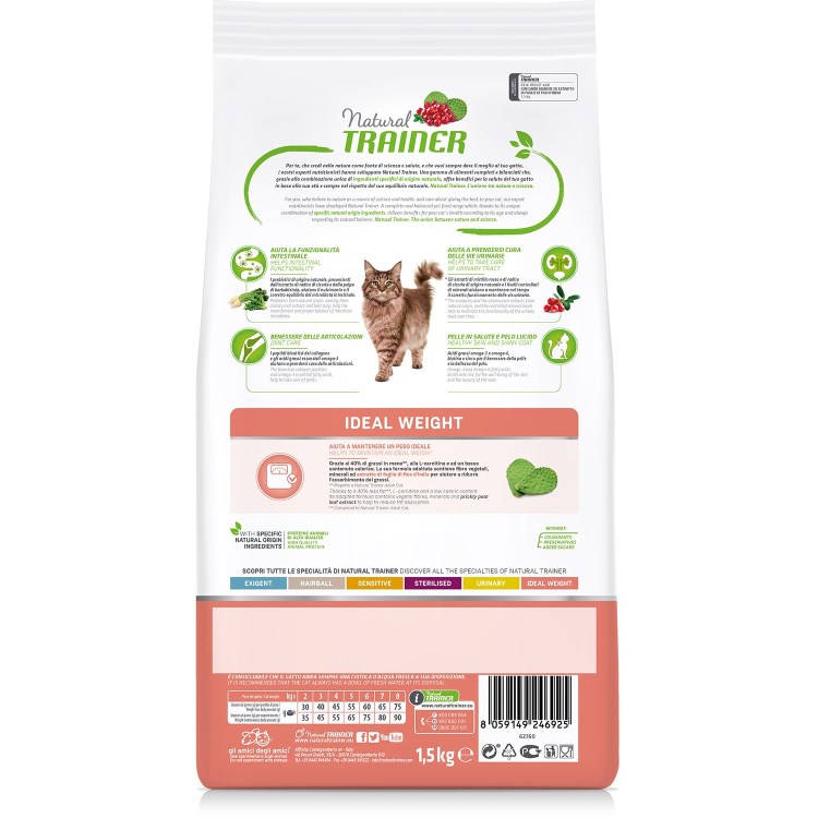 Корм для кошек Trainer natural Adult Cat Sterilised Dry-Cured Ham Dry 1.5 кг