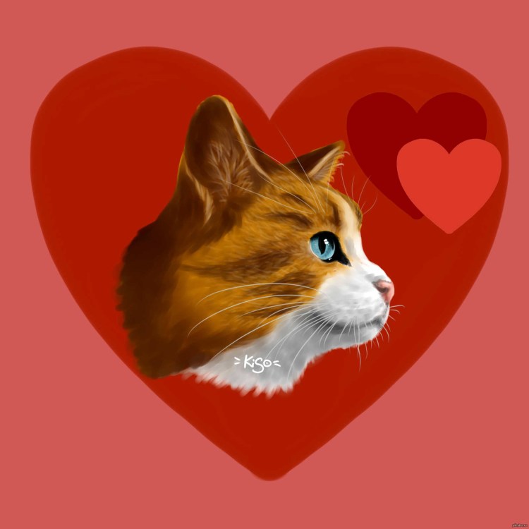 Кошка с сердечком