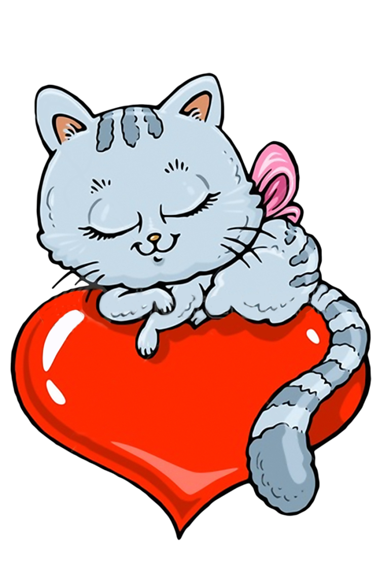 Кот с сердечками