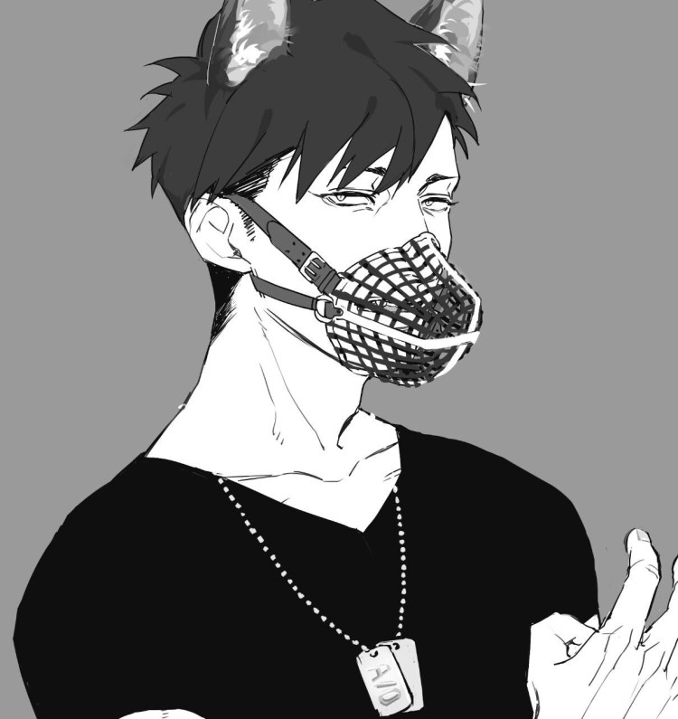 Парень в наморднике