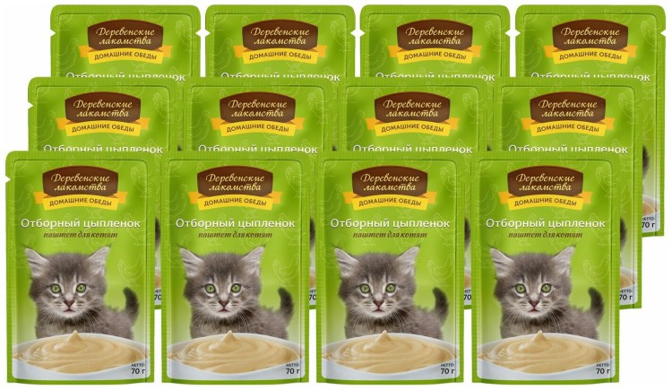 Деревенские лакомства для кошек влажный корм