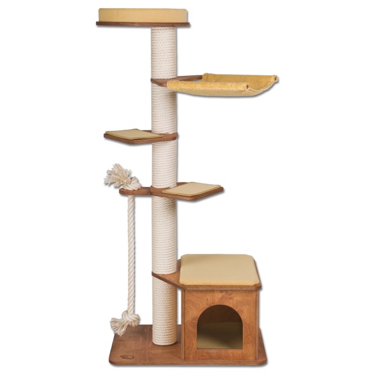 Когтеточка домик Eco с лестницей, разборный 49*43*44см/85904/Дарэлл