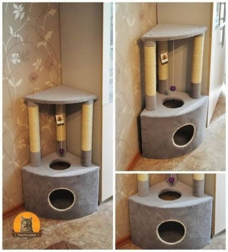 Домики для кошек с когтеточкой своими руками с размерами