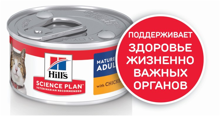 Корм для пожилых кошек Hill's Science Plan с курицей 24шт. Х 82 Г
