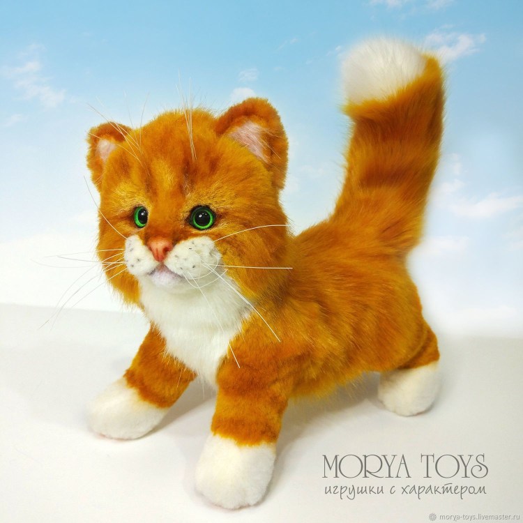 Рыжий плюшевый кот игрушка