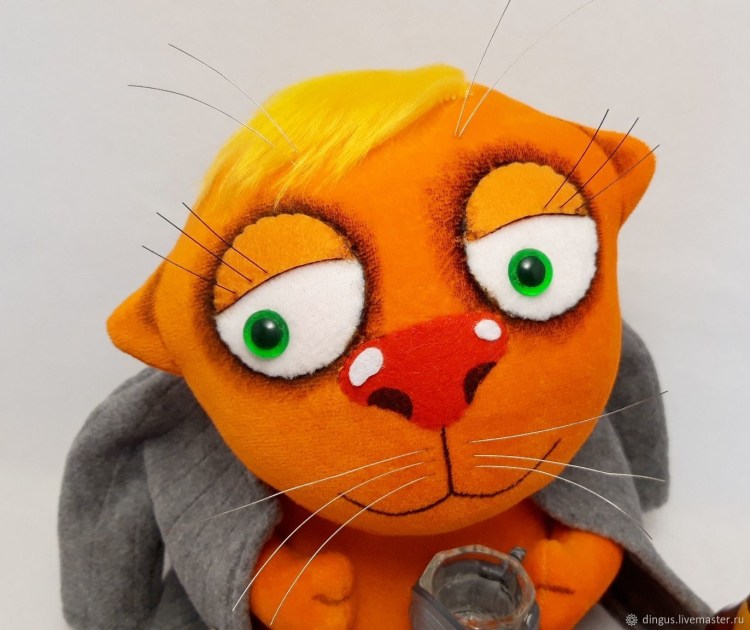 Рыжий плюшевый кот игрушка