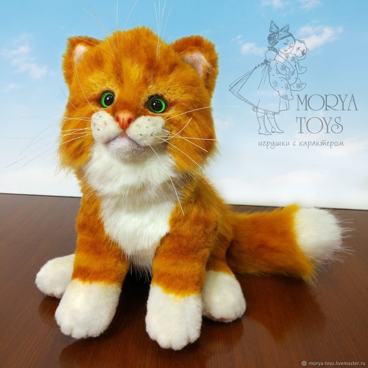Мягкая игрушка рыжая кошка