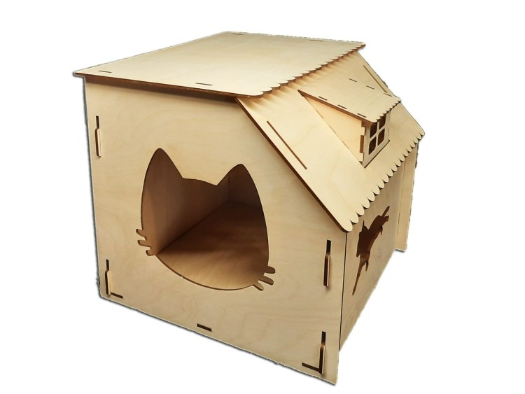 Фанерный домик для кошки